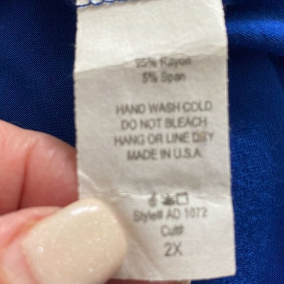 Urion Womens Royal Blue Spaghetti Strip Asymmetrical Maxi Dress/Coverup Size 2X - Picture 4 of 9